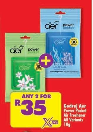 Godrej Aer Power Pocket Air Freshener All Variants 10g