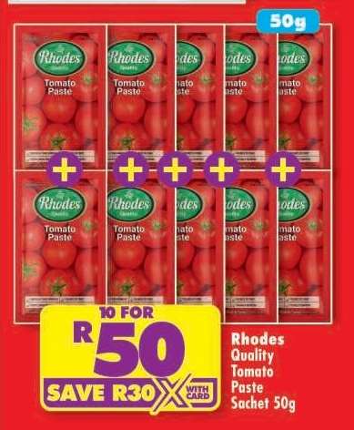 RHODES QUALITY TOMATO PASTE SACHET 50g