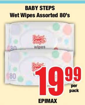 BABY STEPS Wet Wipes Assorted 80's