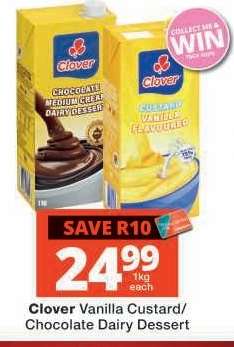 Clover Vanilla Custard/Chocolate Dairy Dessert