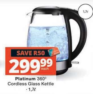 Platinum 360° Cordless Glass Kettle