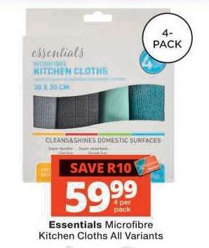 Essentials Microfibre Kitchen Cloths All Variants