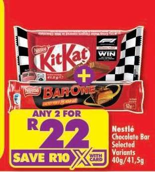 Nestlé Chocolate Bar Selected Variants 40g/41,5g