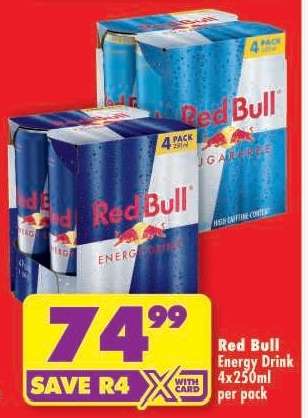 Red Bull Energy Drink 4x250ml per pack