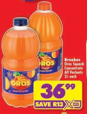 BROOKES OROS SQUASH CONCENTRATE all variants