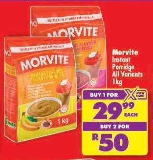 Morvite Instant Porridge All Variants 1kg