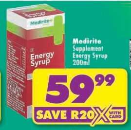 Medirite Supplement Energy Syrup 200ml