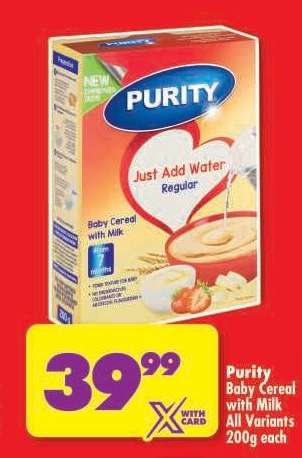 Purity Baby Cereal with Milk