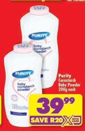 Purity Cornstarch Baby Powder 200g