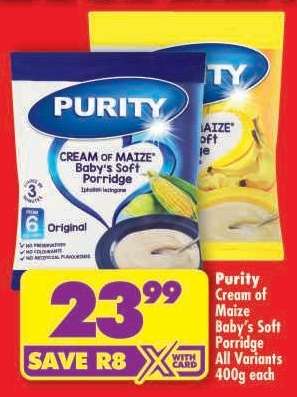 Purity Cream of Maize Baby's Soft Porridge