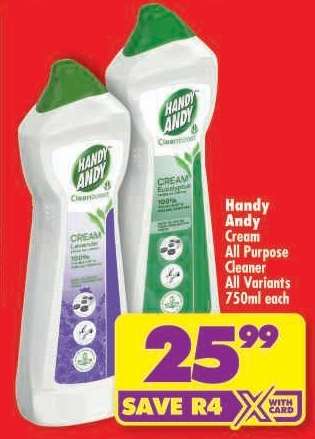 HANDY ANDY CREAM ALL PURPOSE CLEANER all variants 750ml each