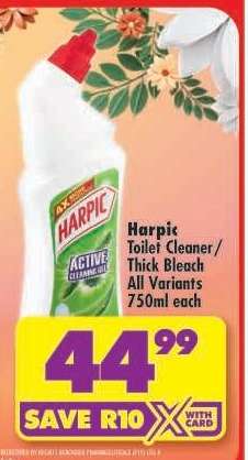 Harpic Toilet Cleaner/Thick Bleach