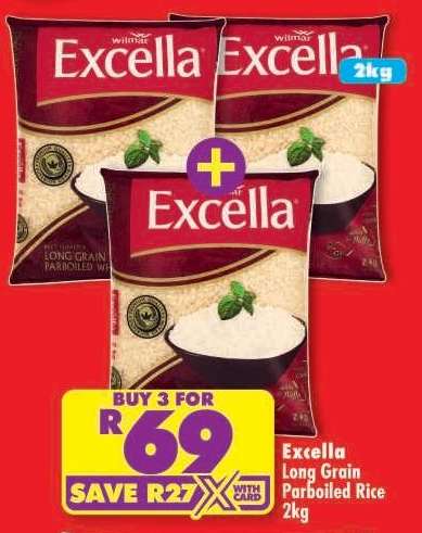 Excella Long Grain Parboiled Rice 2kg