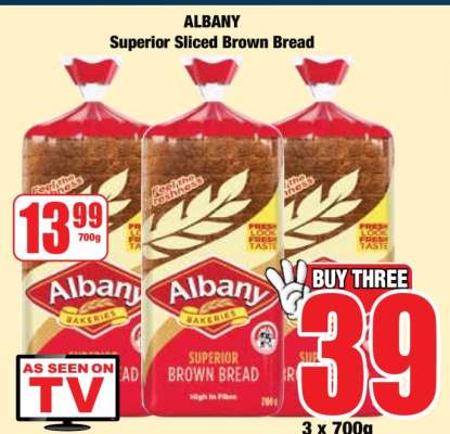 Albany Superior Sliced Brown Bread