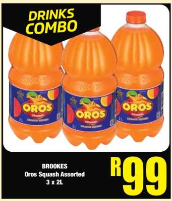 BROOKES Oros Squash Assorted 3 x 2L
