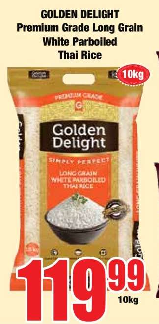 GOLDEN DELIGHT Premium Grade Long Grain White Parboiled Thai Rice