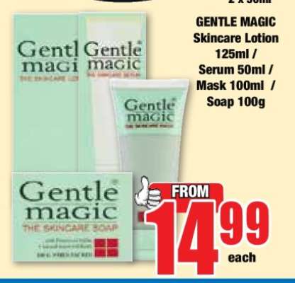 GENTLE MAGIC Skincare Lotion 125ml / Serum 50ml / Mask 100ml / Soap 100g
