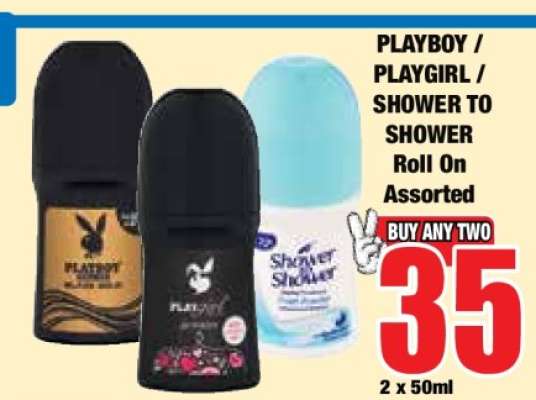 PLAYBOY / PLAYGIRL / SHOWER TO SHOWER Roll On Assorted