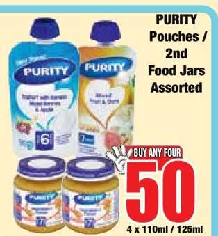 PURITY Pouches / 2nd Food Jars Assorted