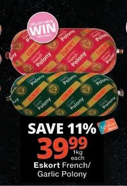 Eskort French/Garlic Polony