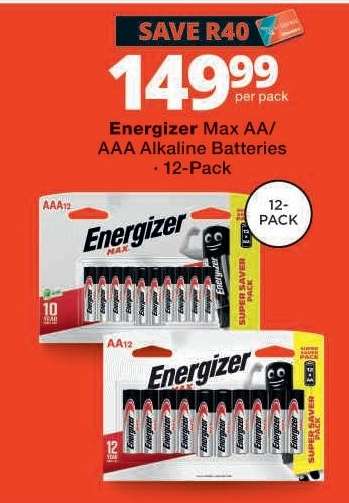 Energizer Max AA/AAA Alkaline Batteries