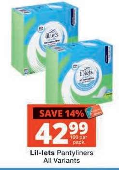 LIL-LETS PANTYLINERS