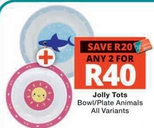 Jolly Tots Bowl/Plate Animals
