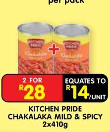 KITCHEN PRIDE CHAKALAKA MILD & SPICY 2x410g