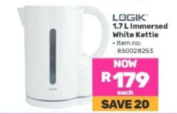 LÖGIK 1.7 L Immersed White Kettle