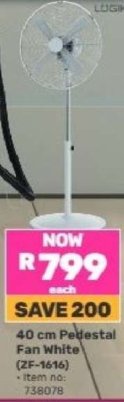 40 cm Pedestal Fan White