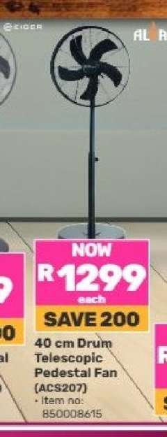 40 cm Drum Telescopic Pedestal Fan (ACS207)