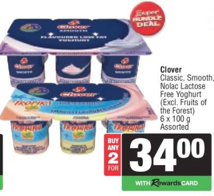 Clover Classic, Smooth, Nolac Lactose Free Yoghurt