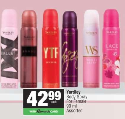 Yardley Body Spray For Female