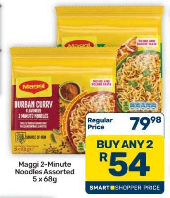 Maggi 2 Minute Noodles Assorted 5 x 68g
