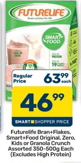 Futurelife Bran+Flakes, Smart+Food Original, Zero, Kids or Granola Crunch Assorted