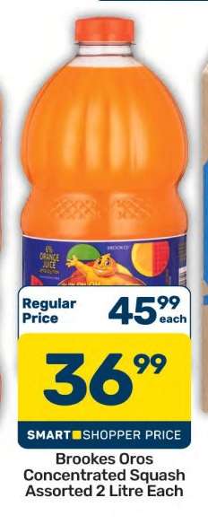 Brookes Oros Concentrated Squash Assorted 2 Litre Each