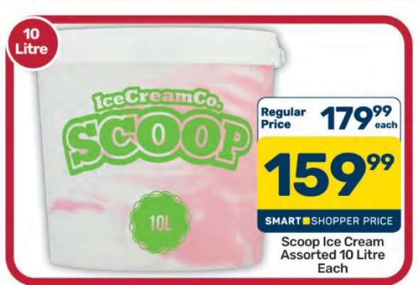 Scoop Ice Cream Assorted 10 Litre