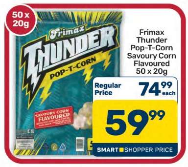 Frimax Thunder Pop-T-Corn Savoury Corn Flavoured 50 x 20g