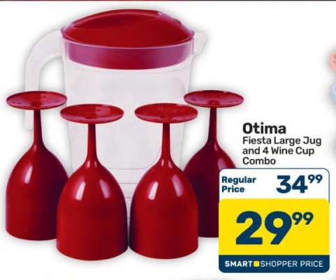 Otima Fiesta Large Jug and 4 Wine Cup Combo
