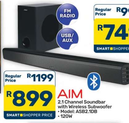 AIM 2.1 Channel Soundbar with Wireless Subwoofer