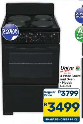 Univa 4-Plate Stove and Oven