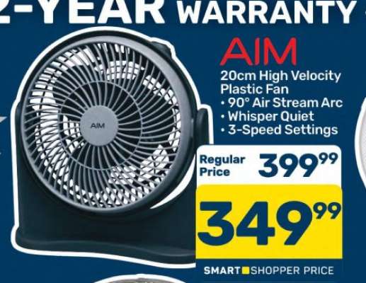 AIM 20cm High Velocity Plastic Fan