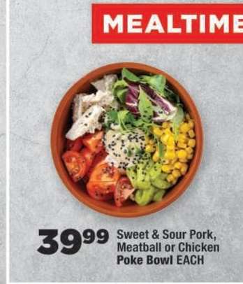Sweet & Sour Pork, Meatball or Chicken Poke Bowl