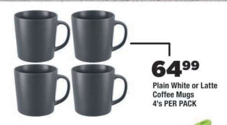 Plain White or Latte Coffee Mugs