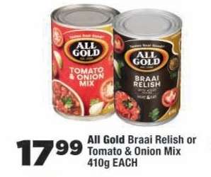 All Gold Braai Relish or Tomato & Onion Mix