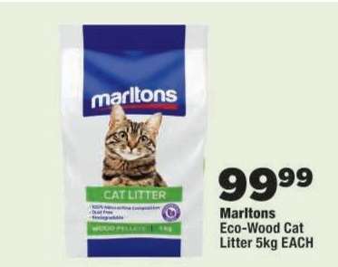 Marltons Eco-Wood Cat Litter 5kg EACH
