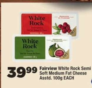 Fairview White Rock Semi Soft Medium Fat Cheese
