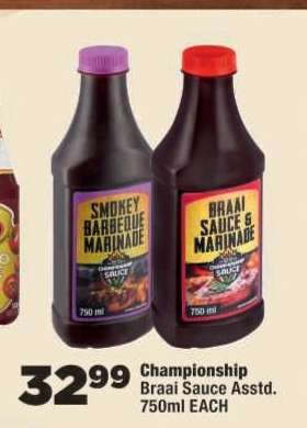 Championship Braai Sauce Asstd.