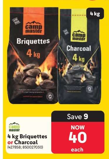Camp Master 4 kg Briquettes or Charcoal