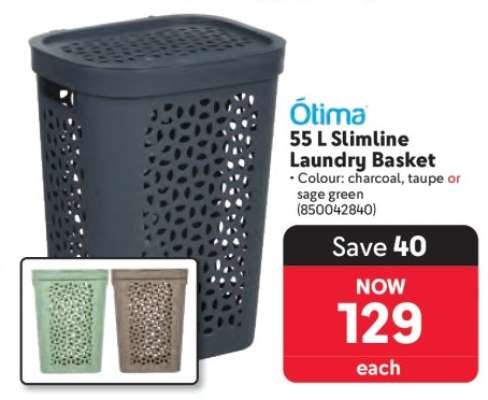 Ótima 55 L Slimline Laundry Basket